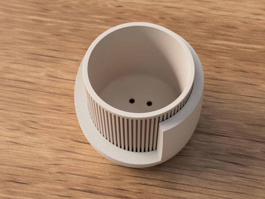 Modern Japandi Plant Pot | Ribbed Minimalist Planter | Scandinavian Indoor Home Decor