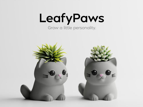 Cat Planter – 3D Printed Desk Succulent Pot, Cat Lover Gift