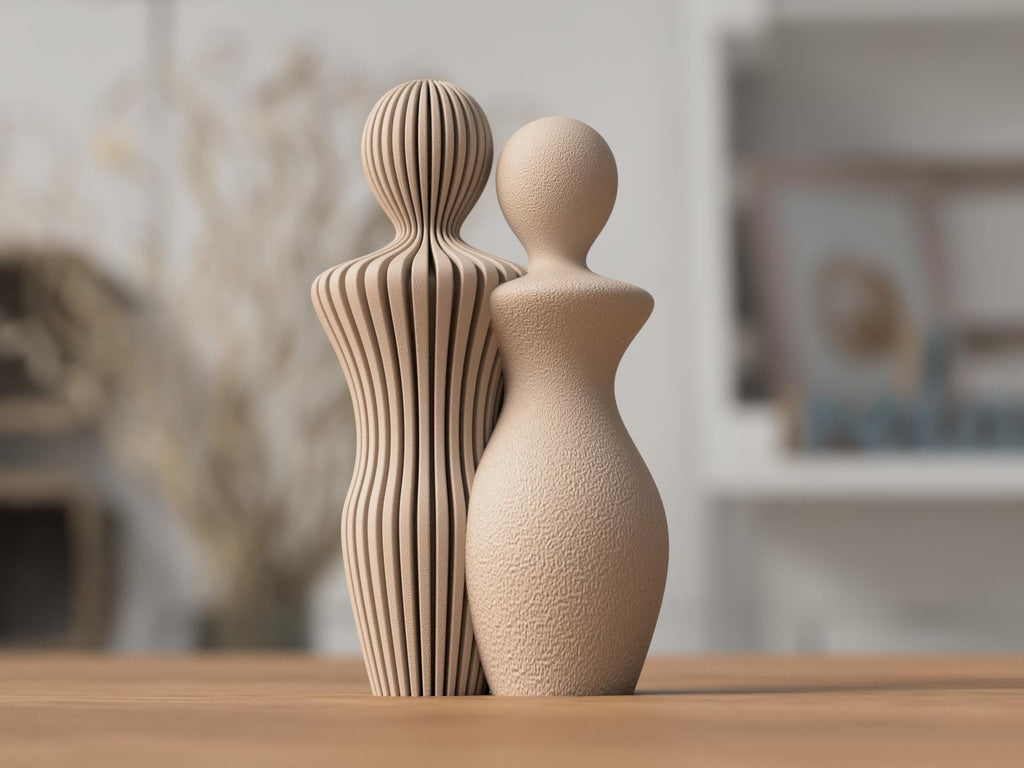 Minimalist Couple Statue – Modern Abstract Lovers Sculpture – Japandi Home Decor – Wedding / Anniversary Present