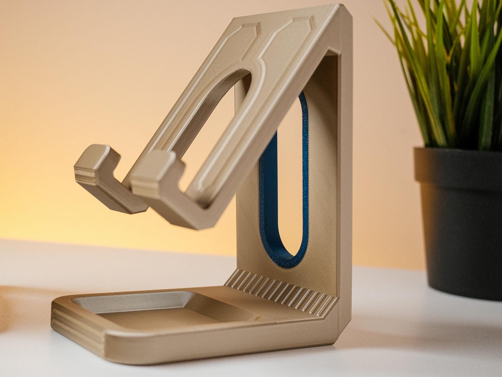 Modern Phone Stand with Storage –  Minimalist Smartphone Holder, Charging Dock, Office & Home Gift