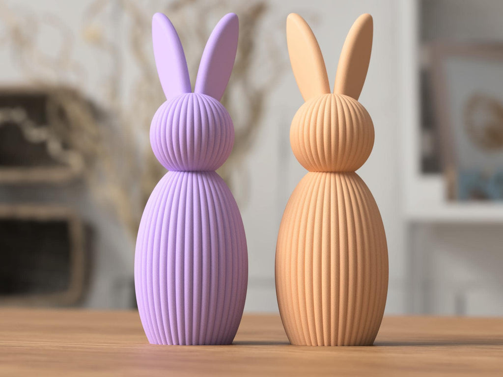Ribbed Bunny Figurine | Modern Scandinavian Easter Decor, Rabbit Home Accent