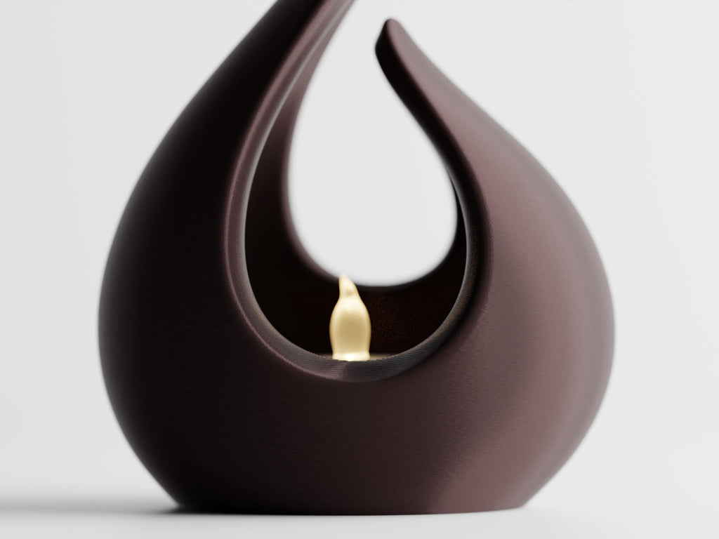 Pyrra Tealight Holder, Modern Flame Sculpture, LED Candle Holder, Contemporary Home Decor