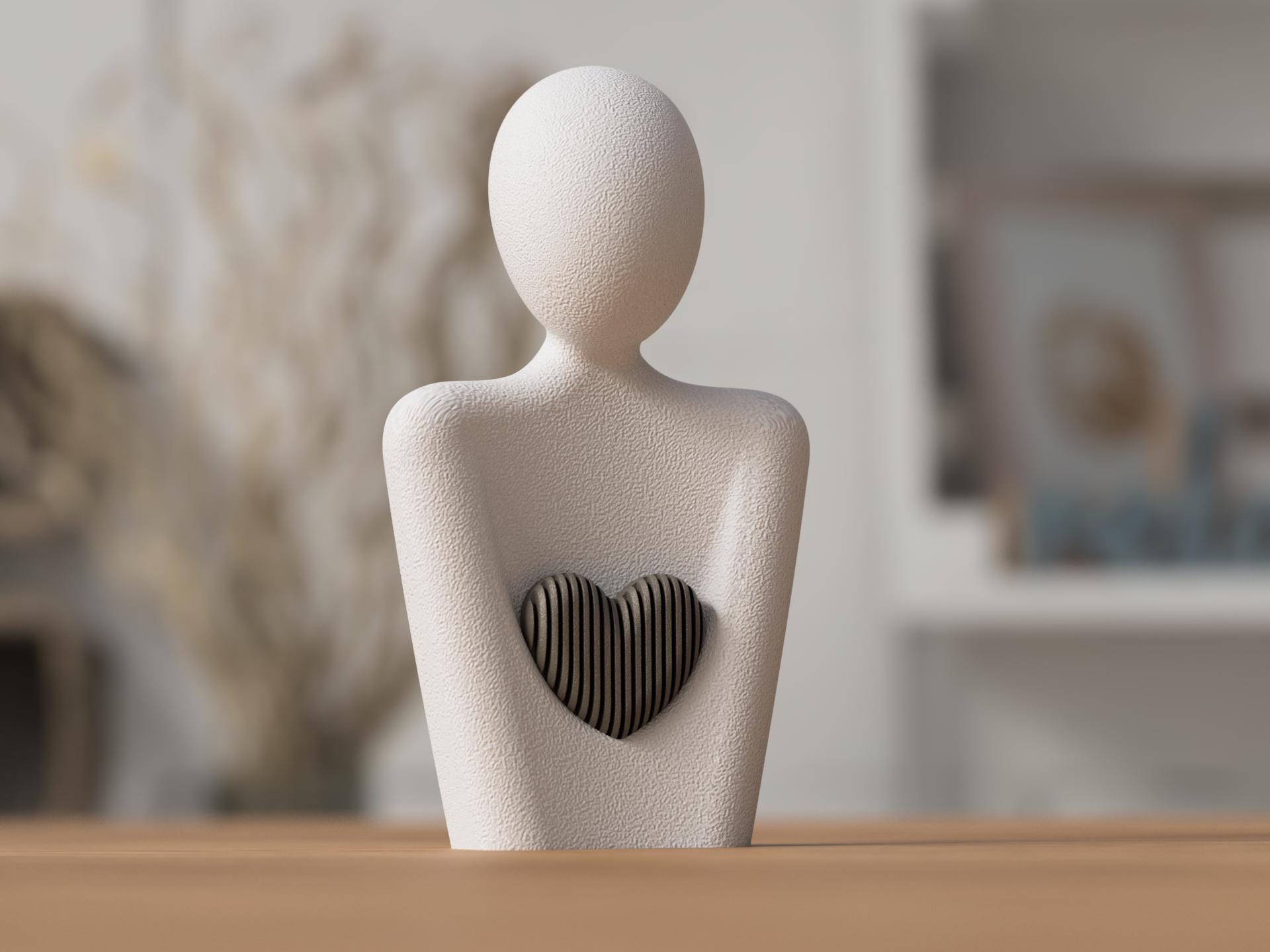 Modern Mother's Day Statue | Minimalist Heart Sculpture | Home Decor | Gift for Mum