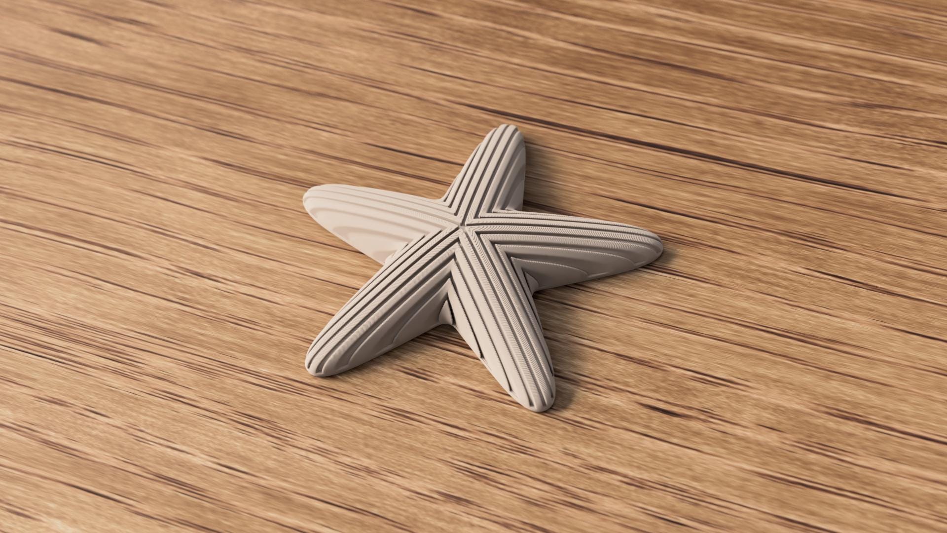 Japandi Starfish Ornament, Minimalist Coastal Shelf Decor, 3D Printed Sea Star Figurine