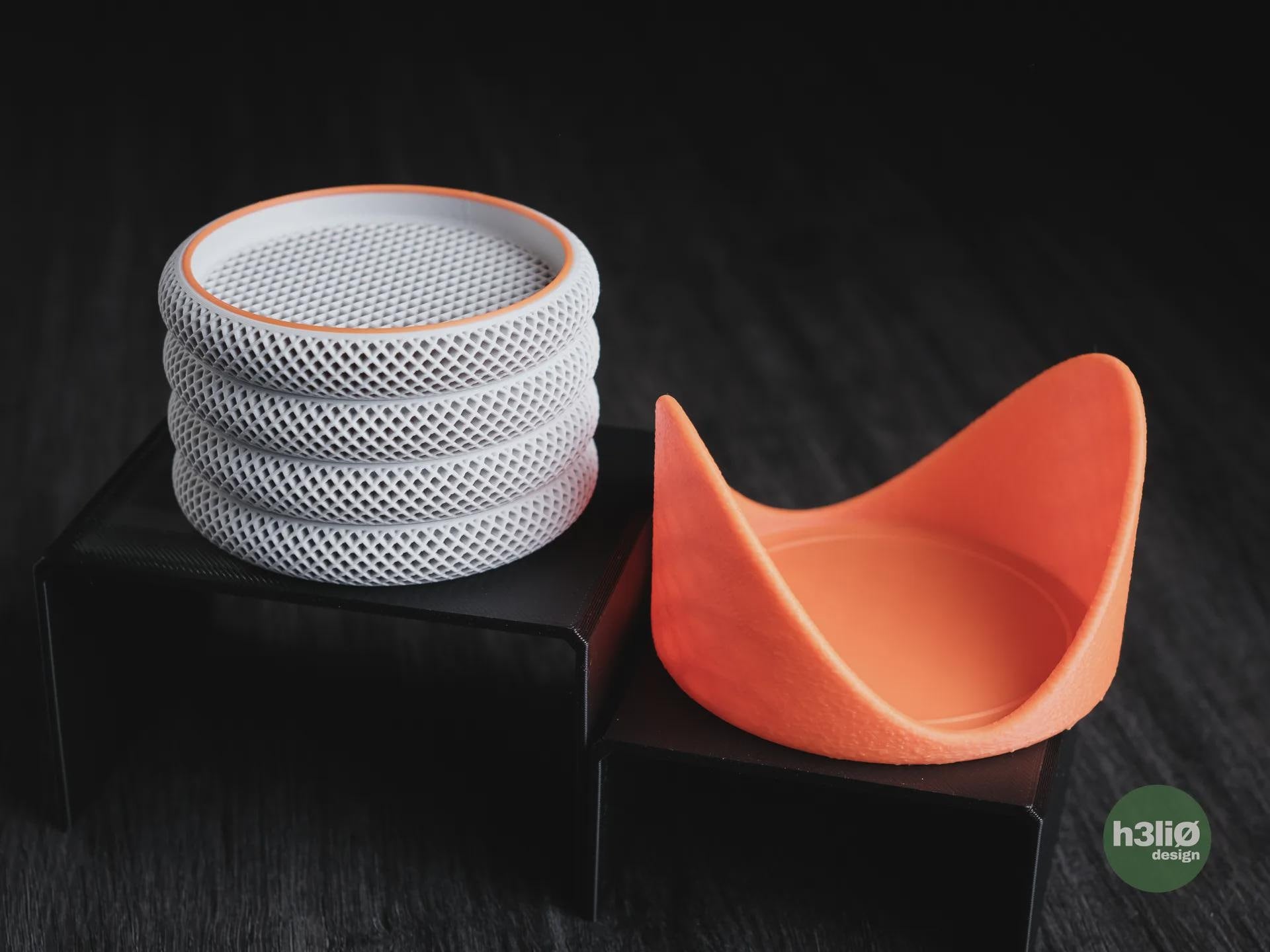 Geometric 3D Printed Coasters Set | Modern Minimalist Drinkware Holder