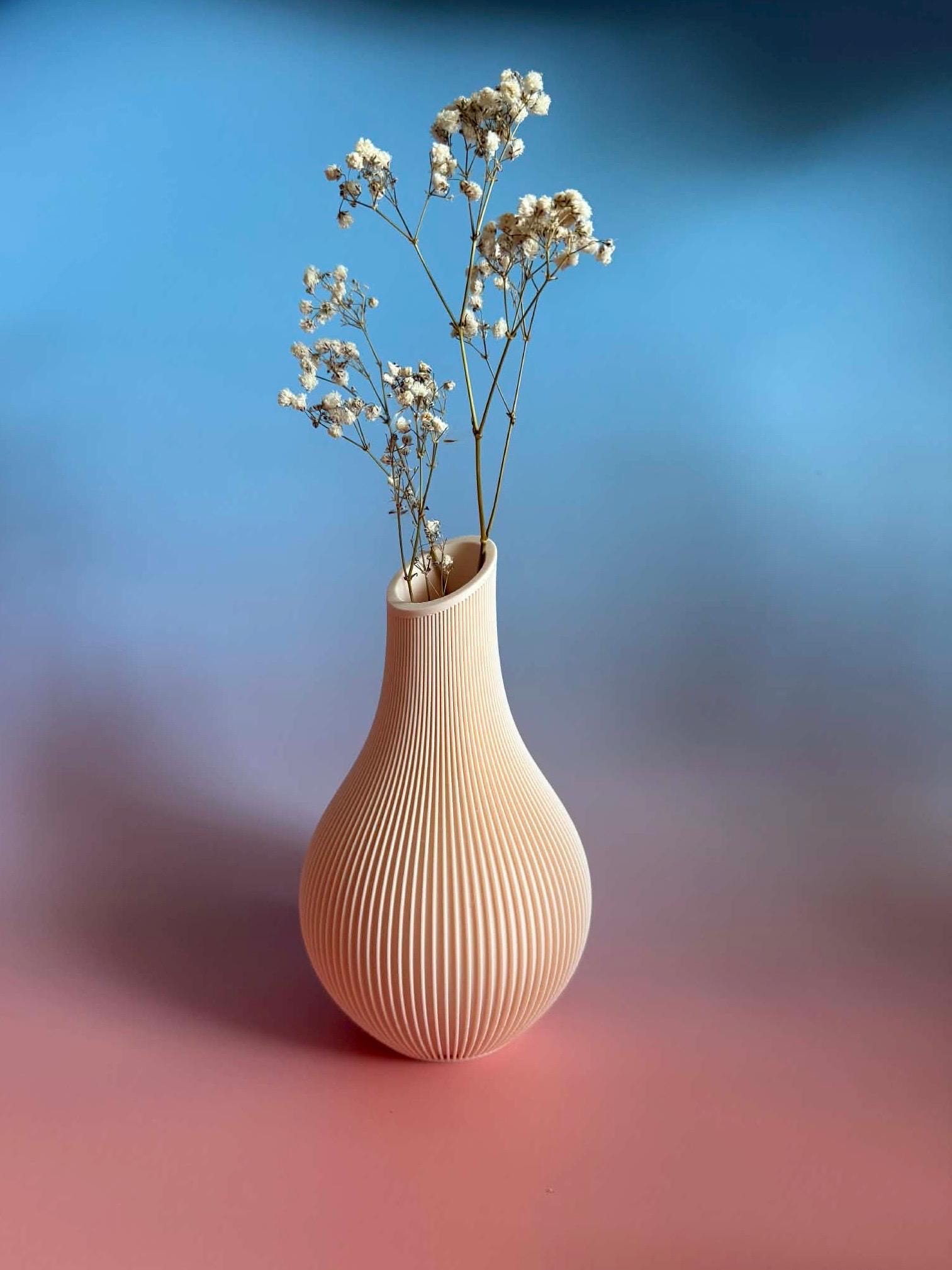 Shizu Japandi Ribbed Vase, Modern Scandinavian Minimalist Decor
