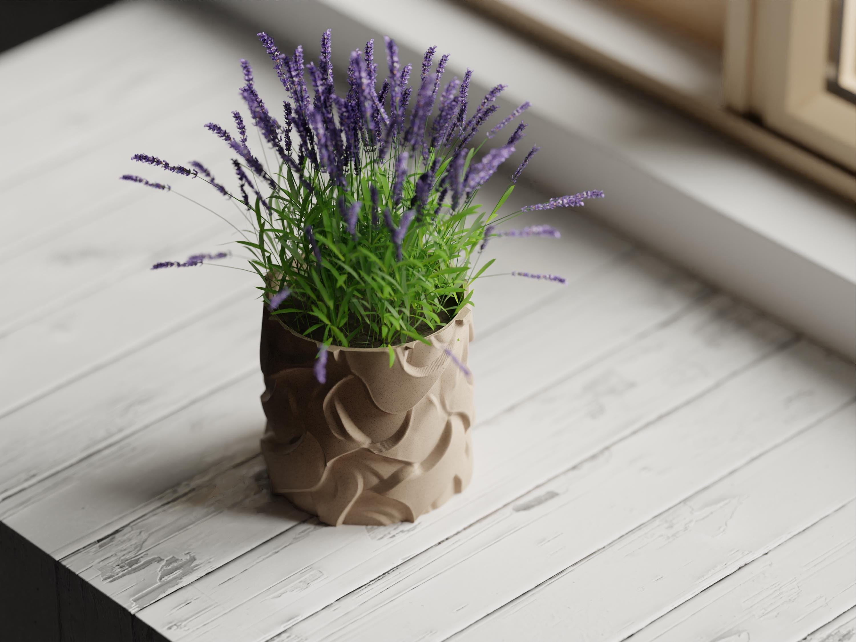 Textured Planter Pot | Modern Plant Pot | 3D Printed Home Decor Gift