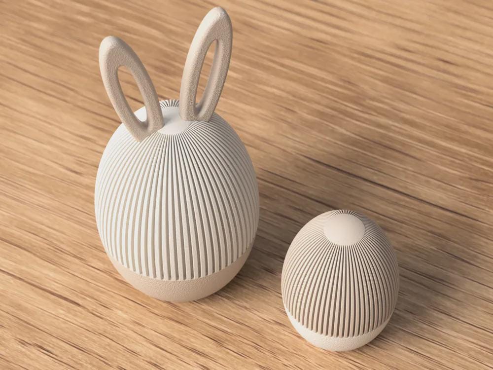 Easter Eggs Container, Bunny Ear Storage Box, Minimalist Egg Holder, 3D Printed Easter Gift