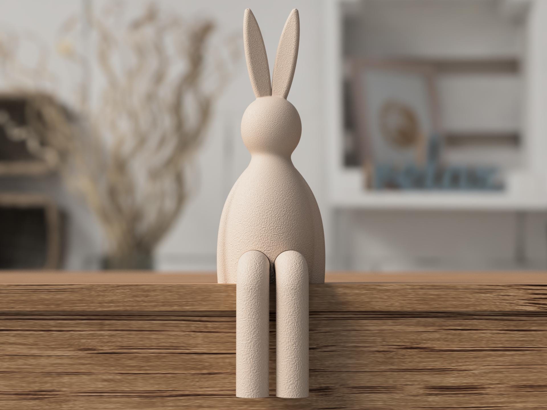 Minimalist Easter Bunny Shelf Decor – Modern Spring Rabbit