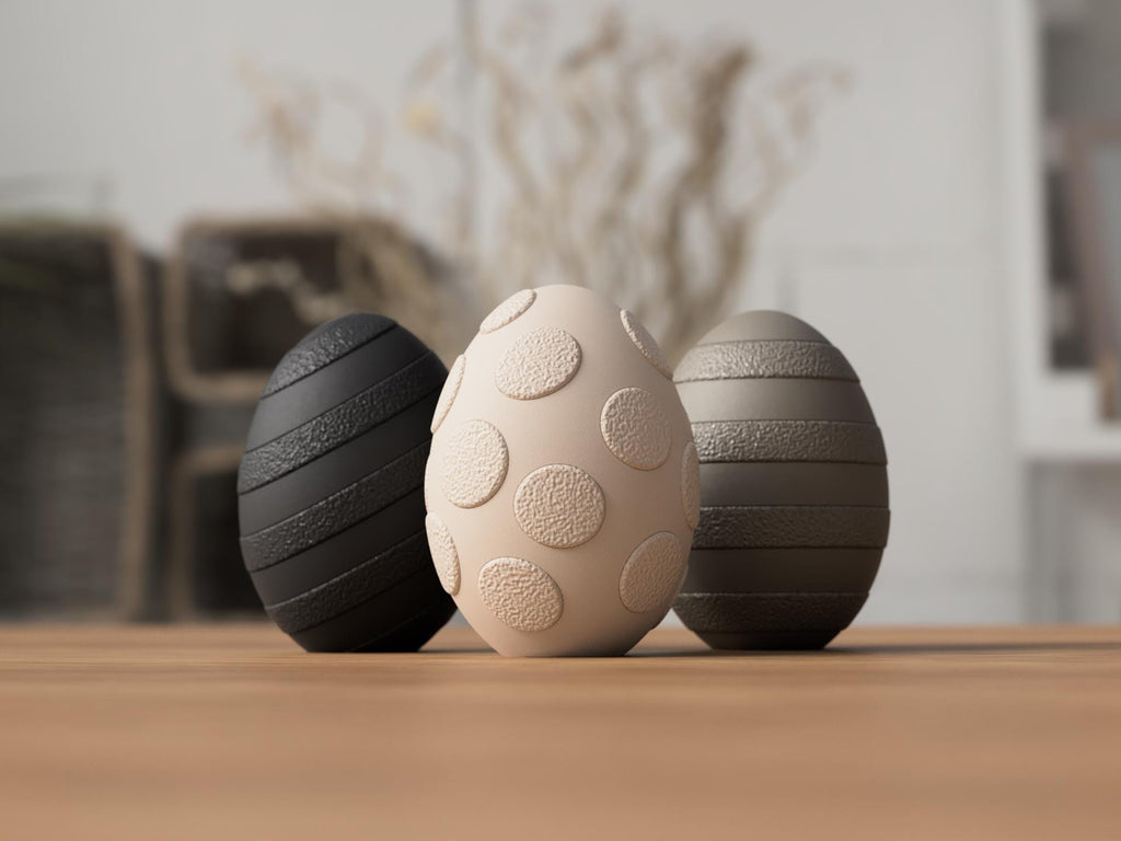Textured Scandinavian Spring Decor | 3D Printed Easter Egg