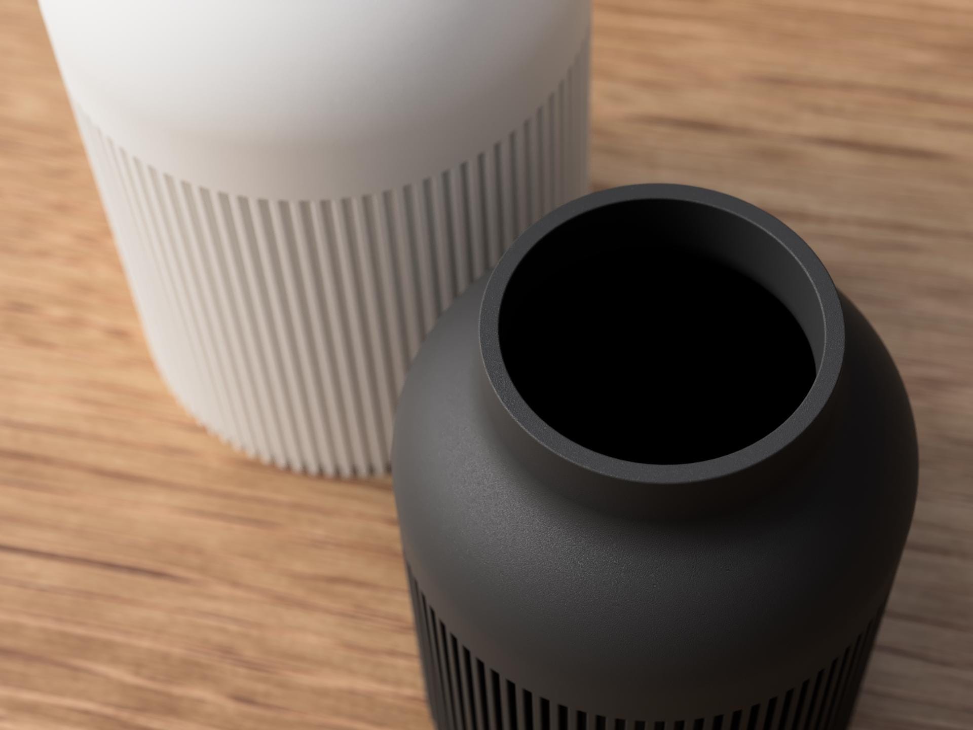 Ribbed Vase – Hiku Japandi Scandinavian Decor - 3D Printed