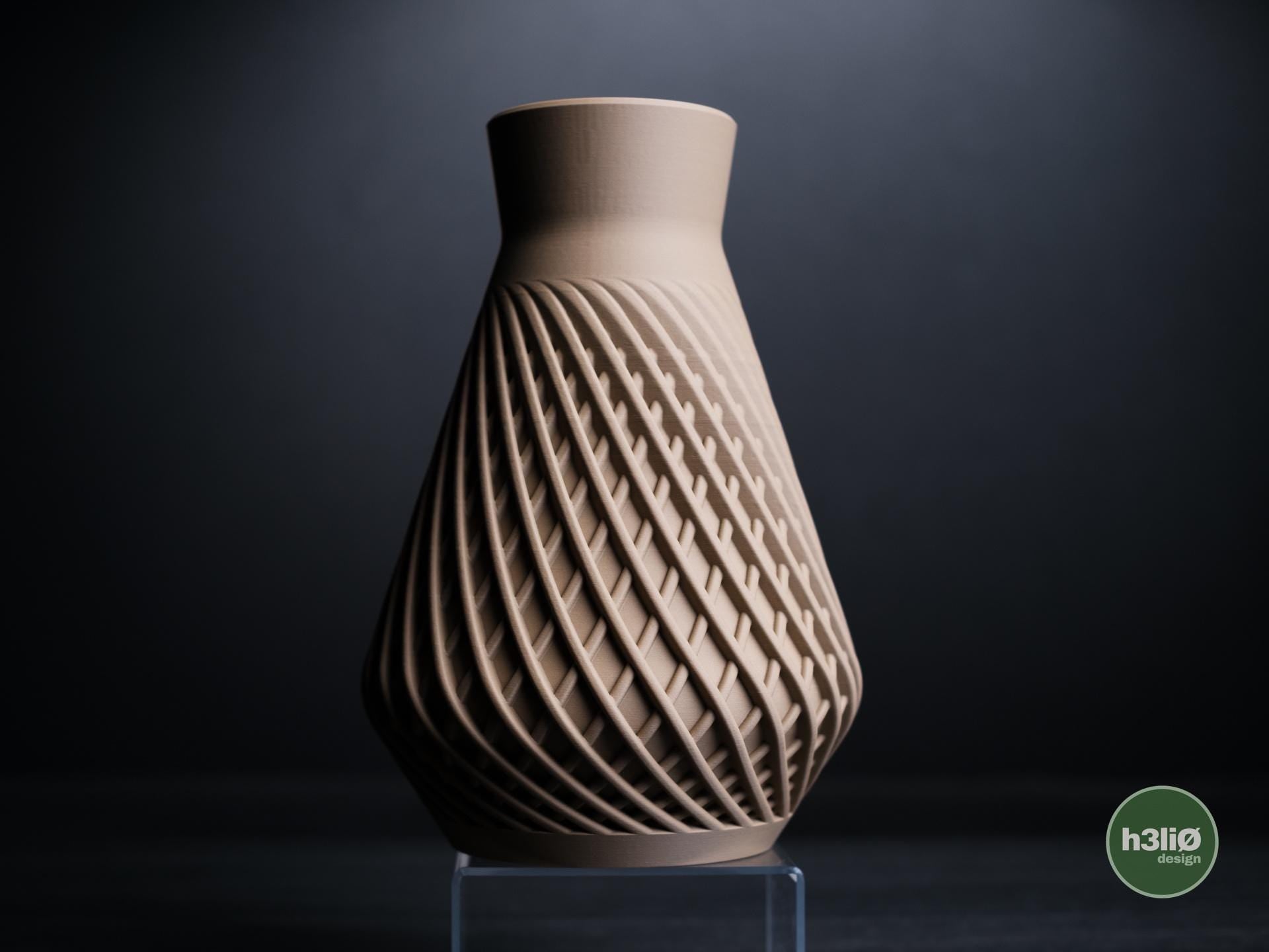 Influx Vase, 3D Printed Minimalist Vase, Sculptural Decor,  Large Neutral Home Accent