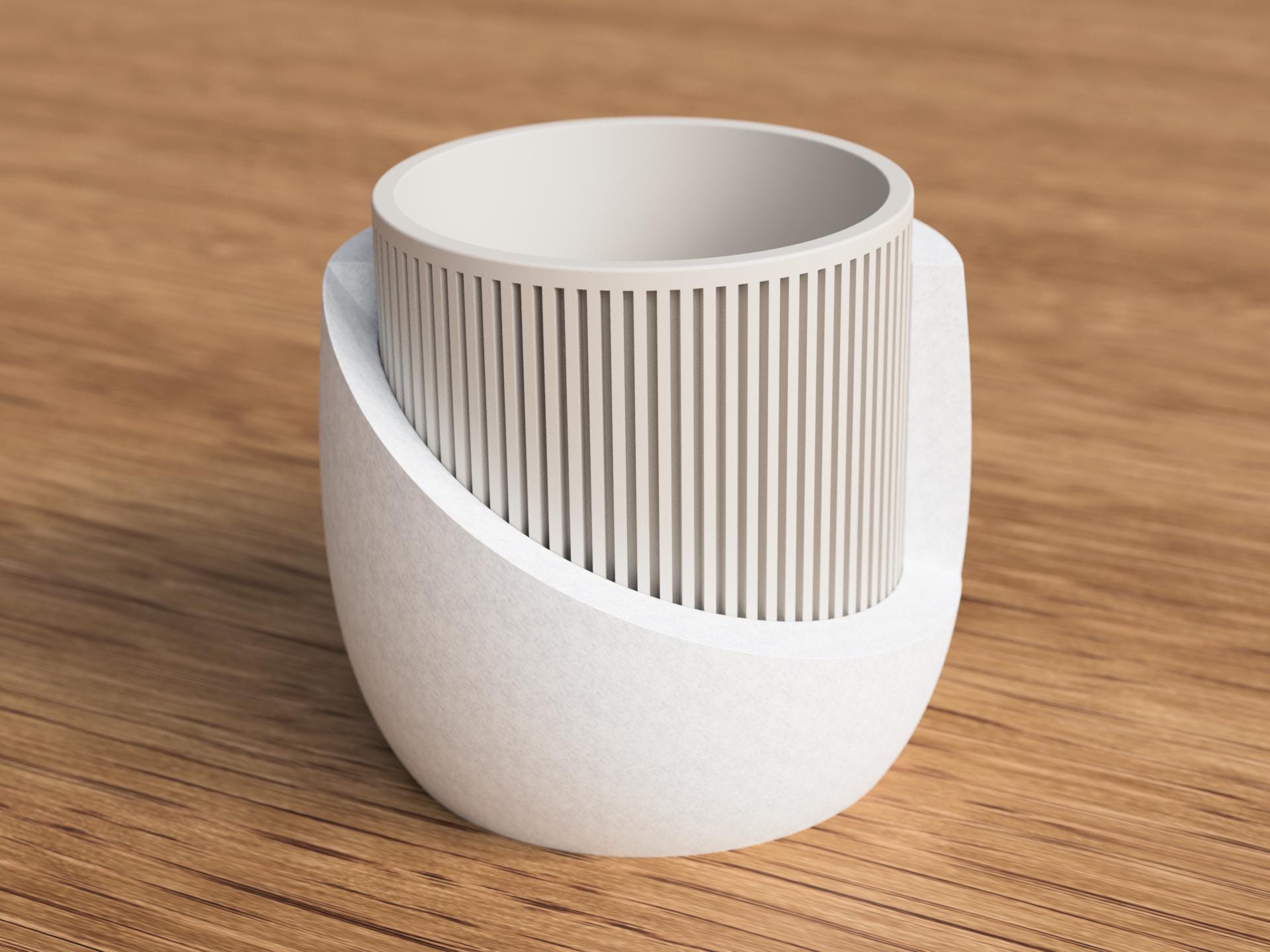 Modern Japandi Plant Pot | Ribbed Minimalist Planter | Scandinavian Indoor Home Decor