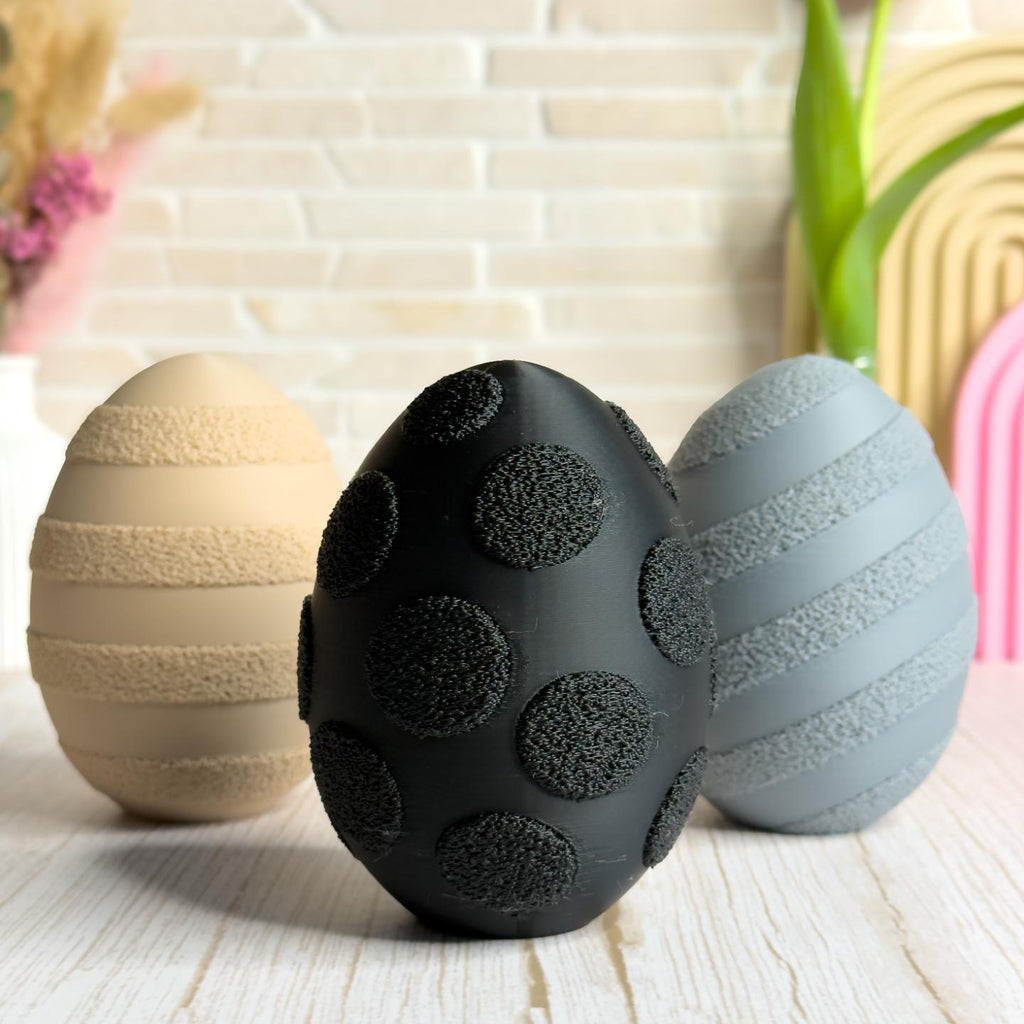 Textured Scandinavian Spring Decor | 3D Printed Easter Egg