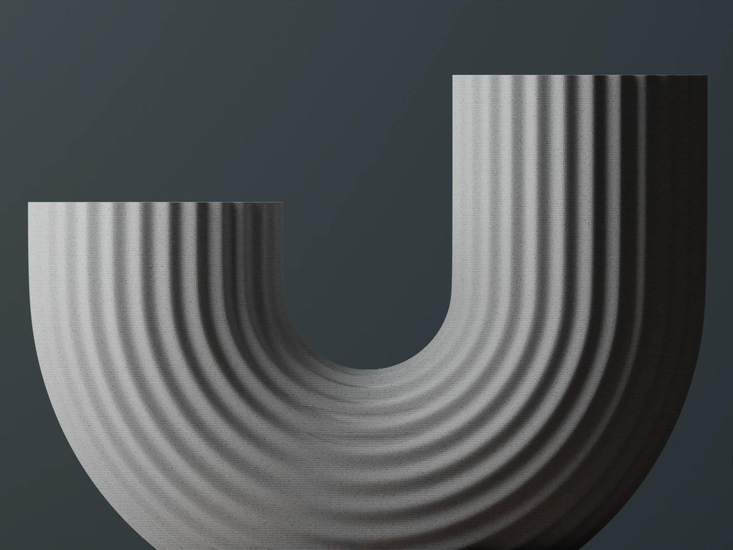 Modern U Shape Vase | Minimalist Ribbed Vase | Contemporary Home Decor