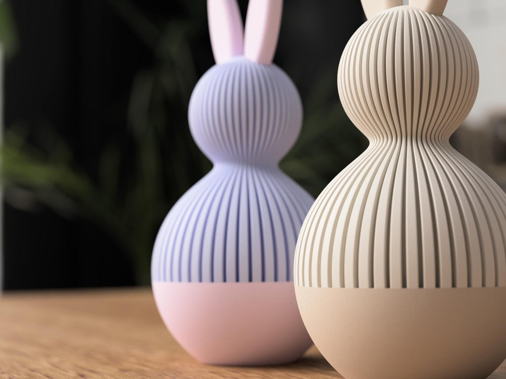Japandi Ribbed Easter Egg – Modern Scandinavian Bunny Decor