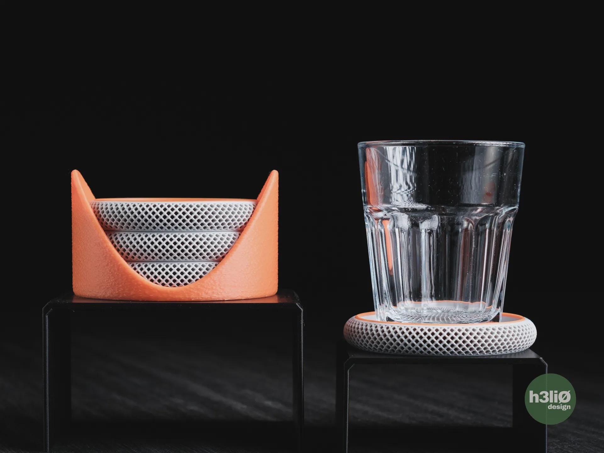 Geometric 3D Printed Coasters Set | Modern Minimalist Drinkware Holder