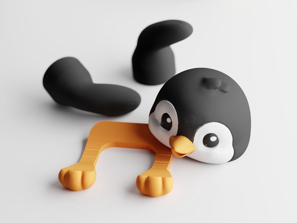 3D Printed Penguin Toilet Paper Holder, Modern Bathroom Accessory, Playful Home Decor
