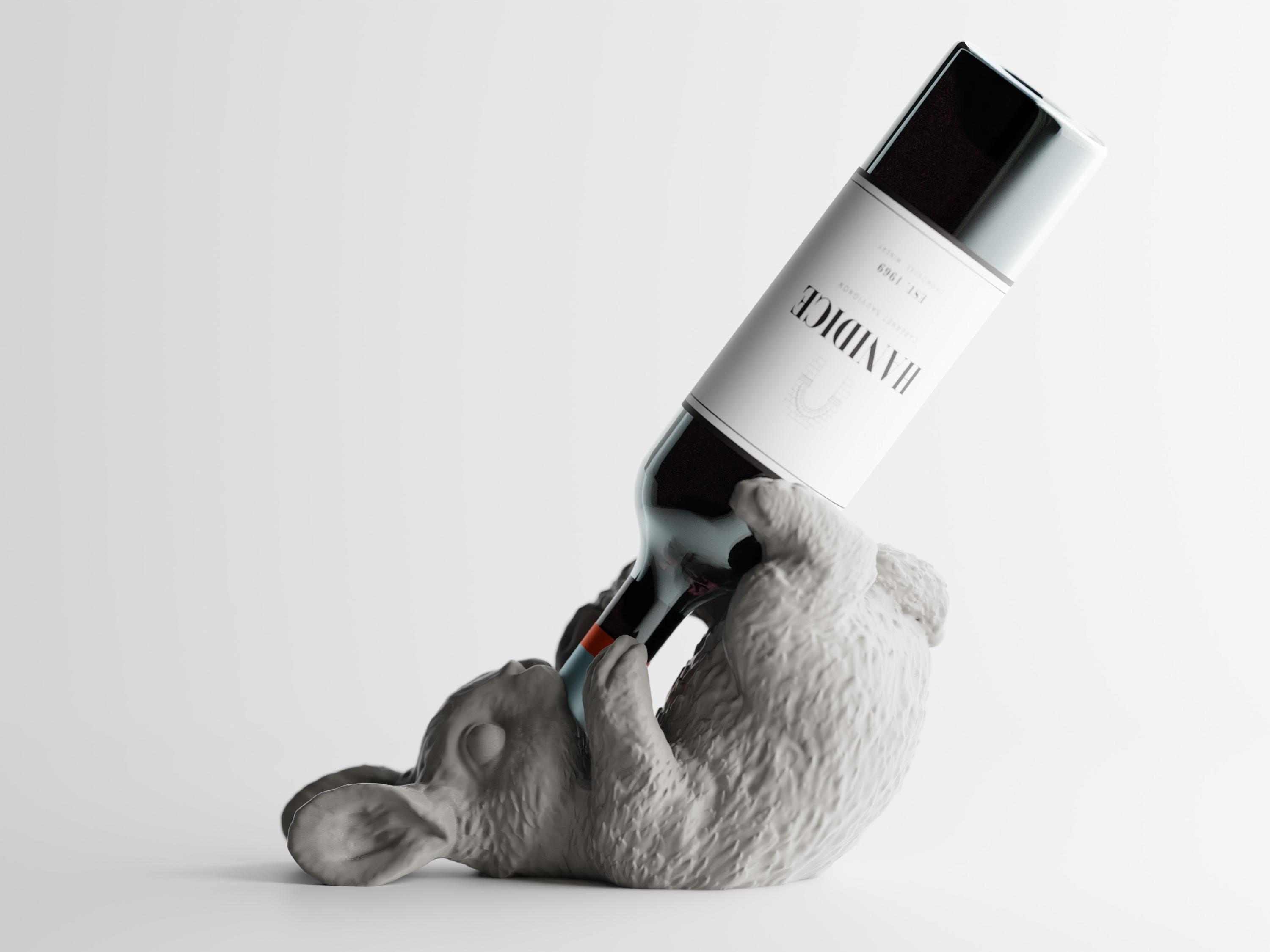 Bunny Wine Holder | 3D Printed Bottle Rack | Gift for Wine Lovers | Bar Decor