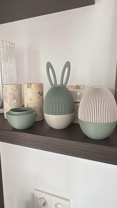 Easter Eggs Container, Bunny Ear Storage Box, Minimalist Egg Holder, 3D Printed Easter Gift