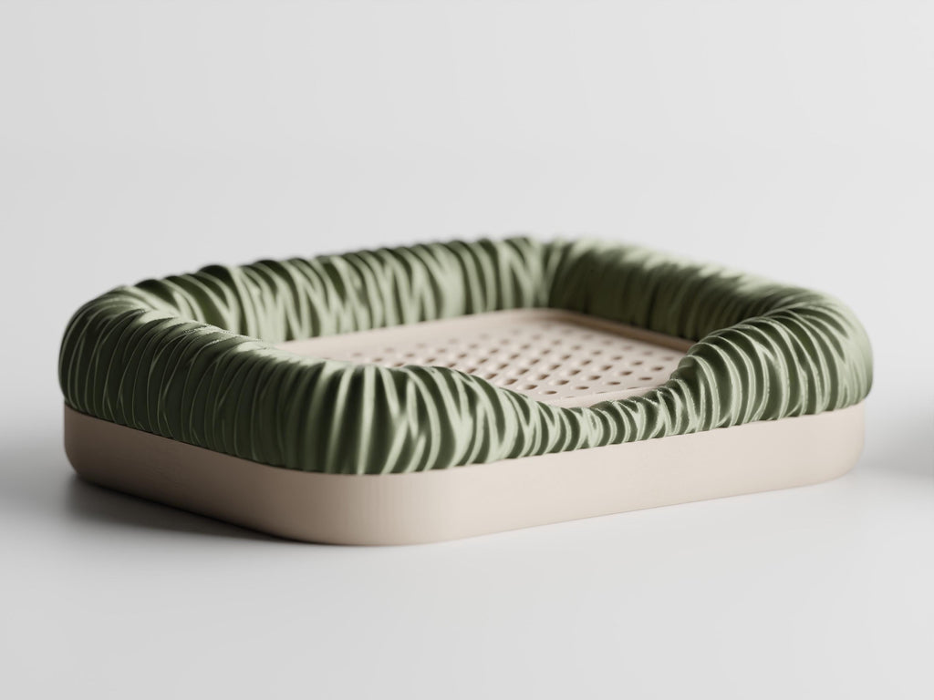 Modern Soap Dish, Sculpted Fold Soap Tray, Wavy Drainage Holder, Organic Style Bathroom Accessory