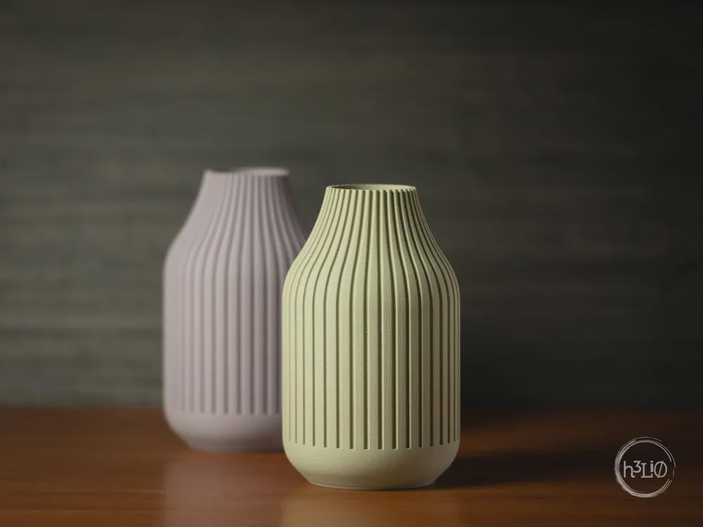 Strata Ribbed Vase | Matte Decorative Flower Decor