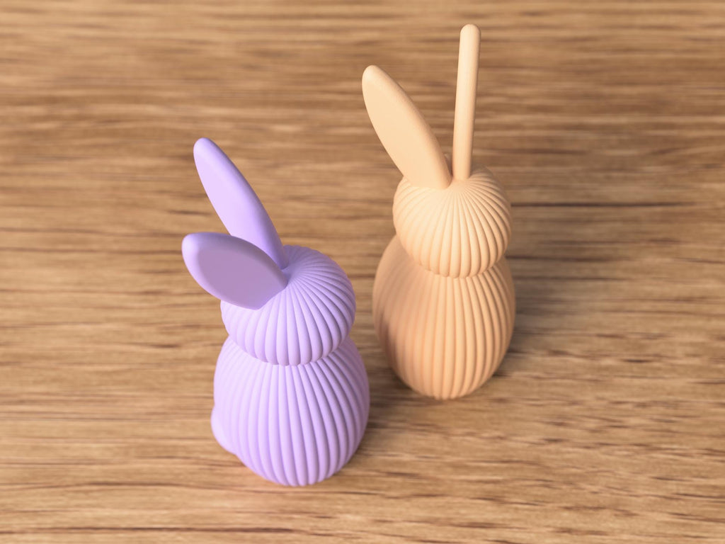 Ribbed Bunny Figurine | Modern Scandinavian Easter Decor, Rabbit Home Accent