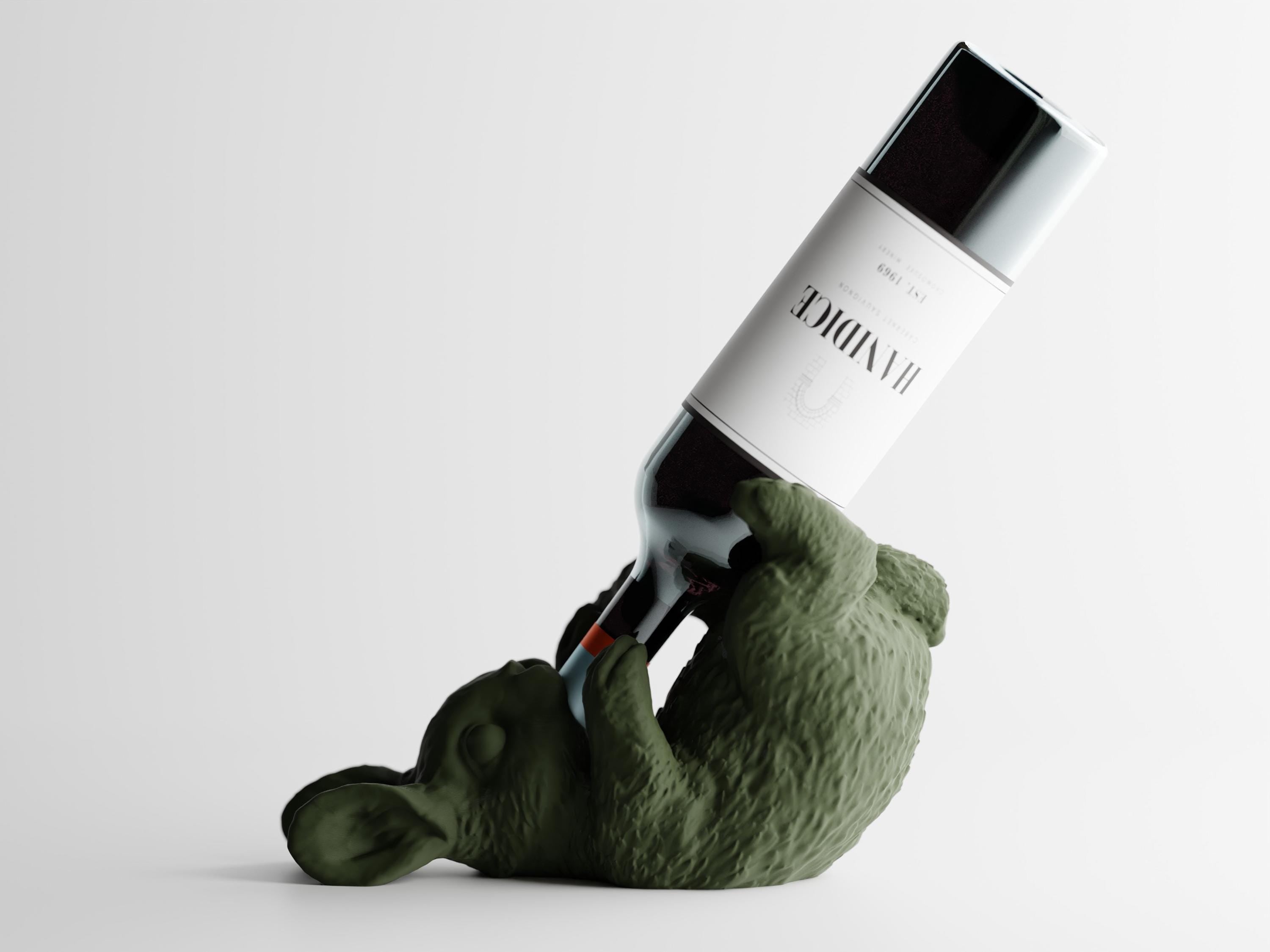 Bunny Wine Holder | 3D Printed Bottle Rack | Gift for Wine Lovers | Bar Decor