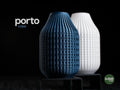 Porto Vase, Ribbed Geometric Architectural Decor, 3D Printed Matte Flower Vase