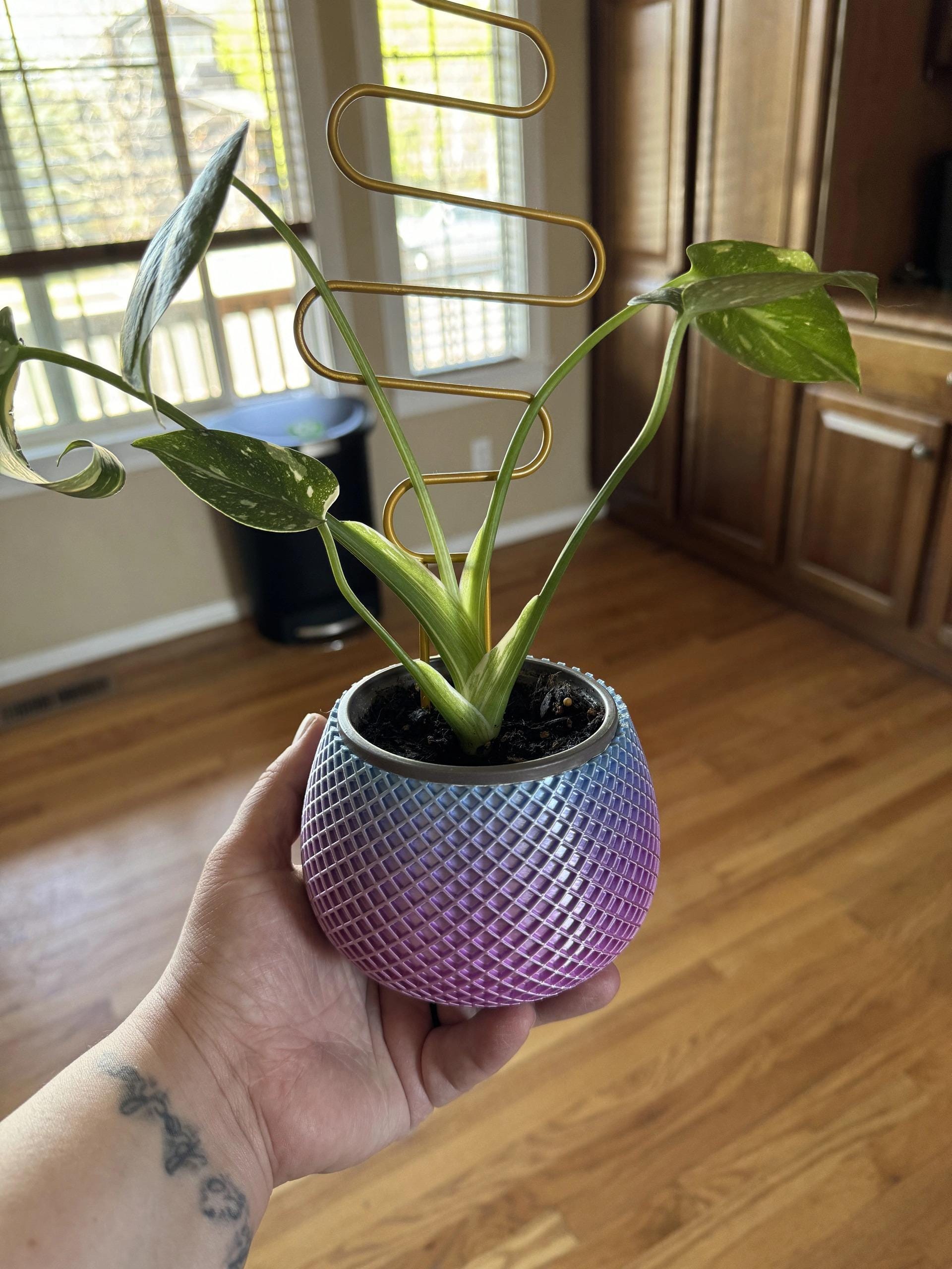 Modern Ribbed Plant Pot
