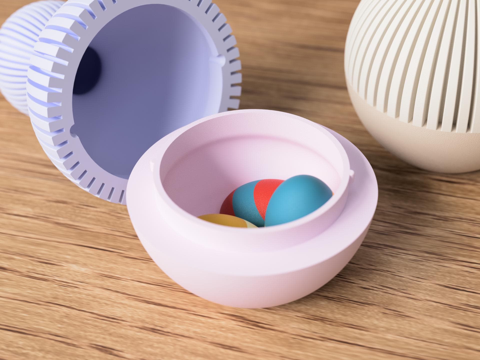 Japandi Ribbed Easter Egg – Modern Scandinavian Bunny Decor