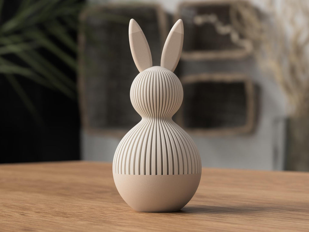 Japandi Ribbed Easter Egg – Modern Scandinavian Bunny Decor