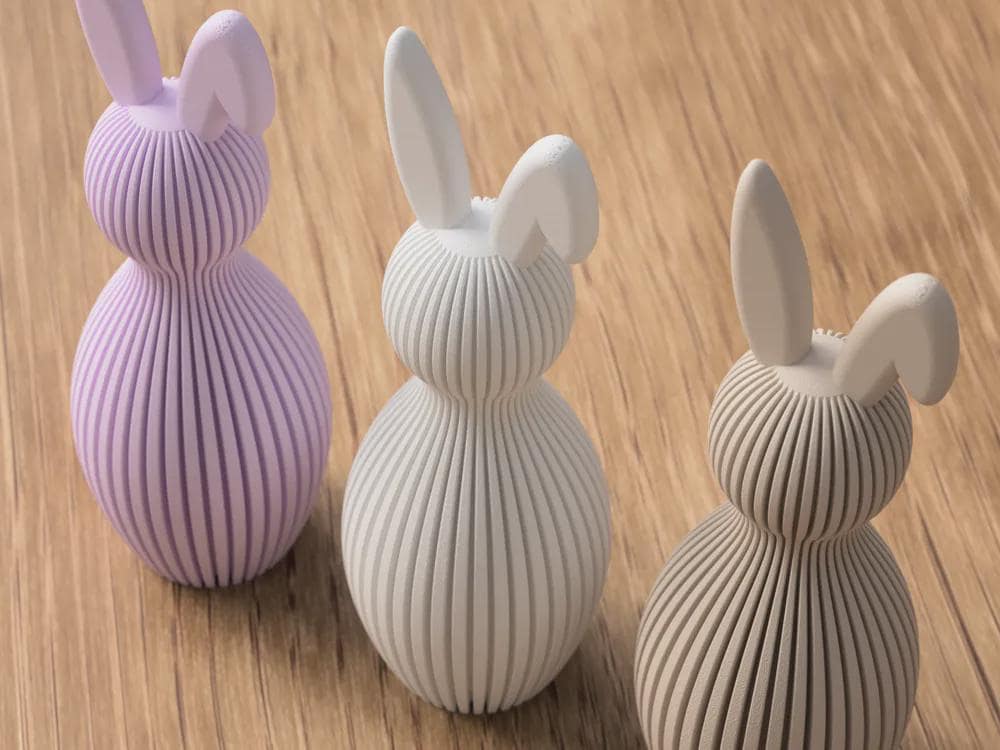 Modern Easter Bunny Decor | Ribbed Bunny with Folded or Straight Ears | Scandinavian Spring Decoration