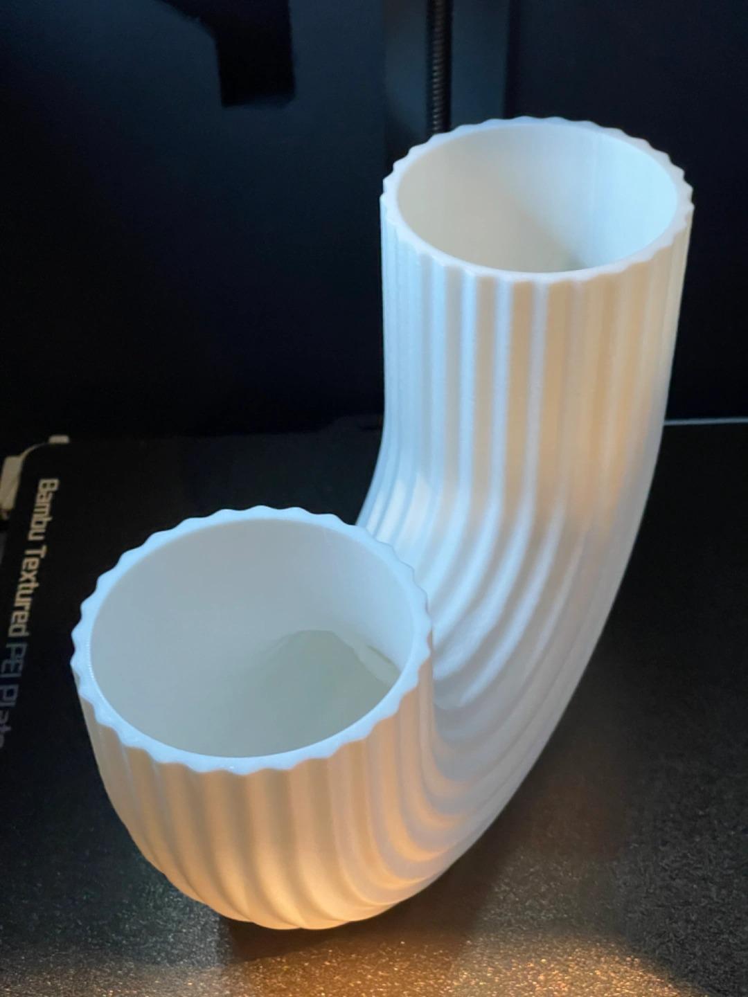 Modern U Shape Vase | Minimalist Ribbed Vase | Contemporary Home Decor