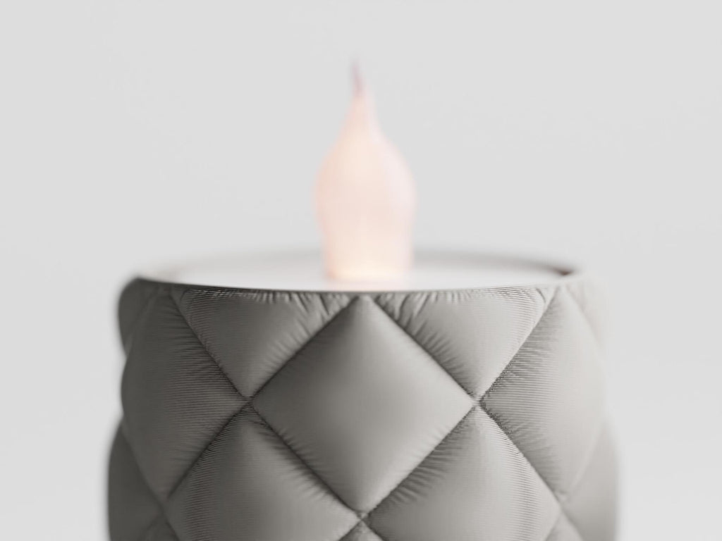 Quilted LED Tea light Holder | Modern Candle Decor | 3D Printed | Minimalist Home Accent