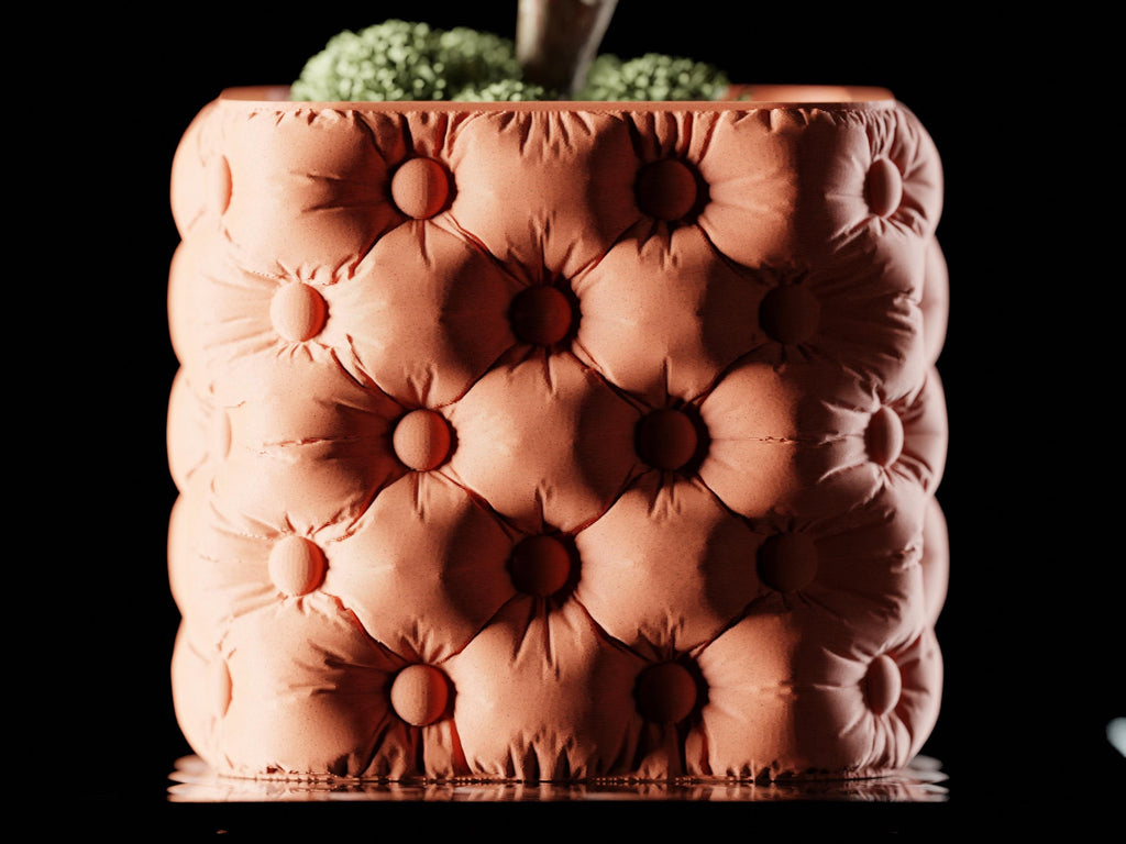 Chesterfield Style Tufted Button Planter, 3D Printed Quilted Succulent Pot