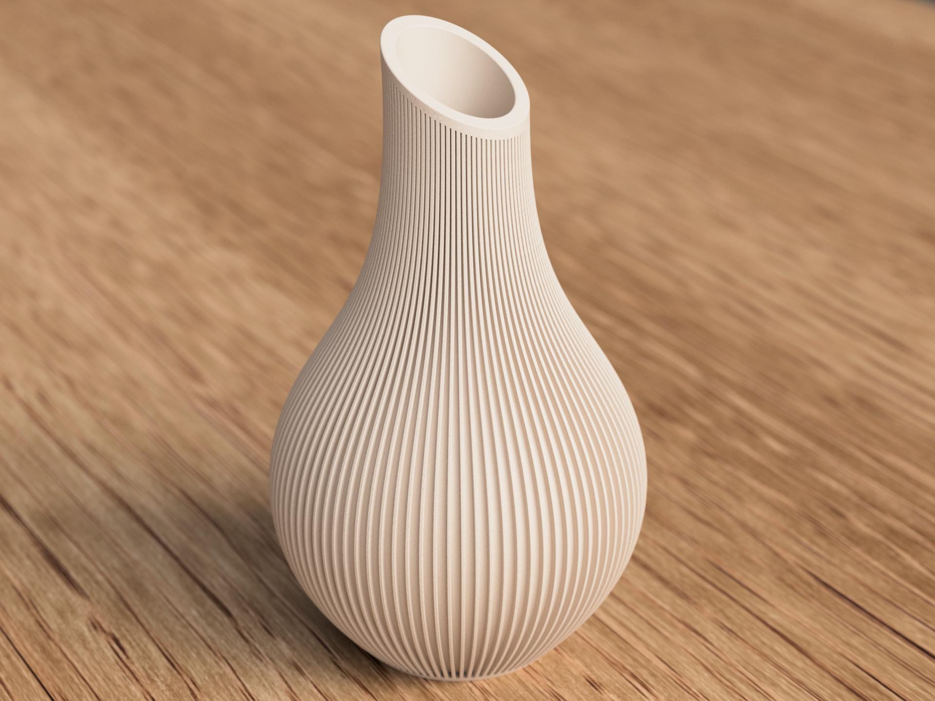 Shizu Japandi Ribbed Vase, Modern Scandinavian Minimalist Decor