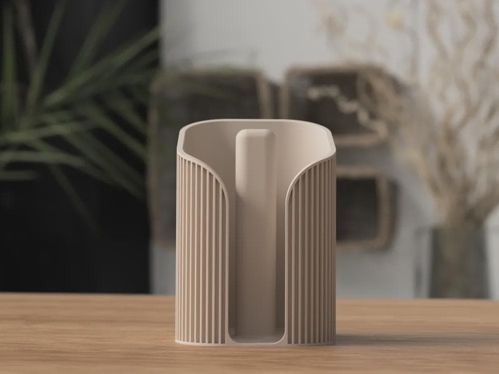 Japandi Ribbed Napkin Holder | Modern Minimalist Table Decor | 3D Printed Scandinavian Style