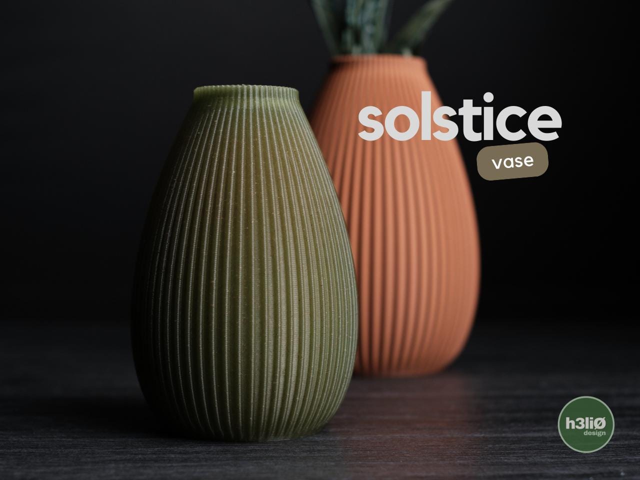 Solstice Ribbed 3D Printed Vase - Modern Boho Home Decor - Minimalist Flower Vessel