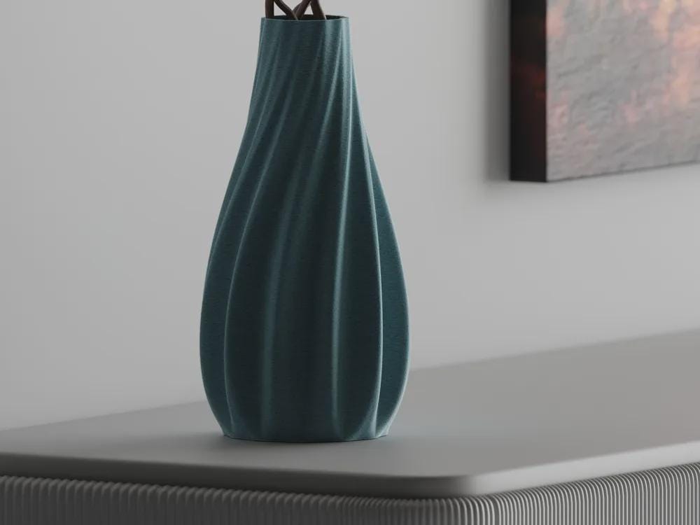 Minimalist 3D Printed Vase, Decorative Flower Vase, Scandinavian Home Decor