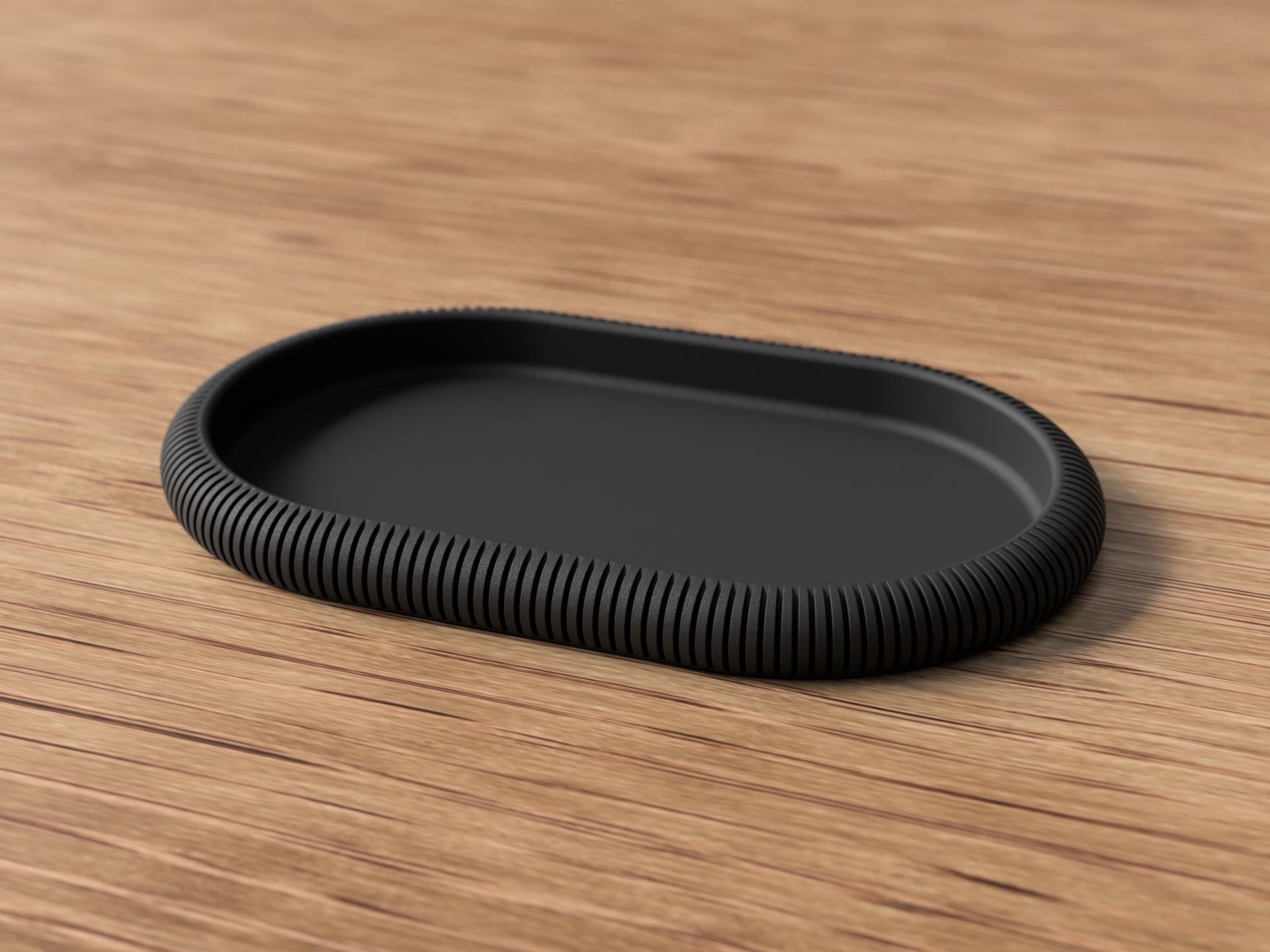 Decorative Tray - Minimalist Ribbed Oval Catchall - Scandinavian Home Decor