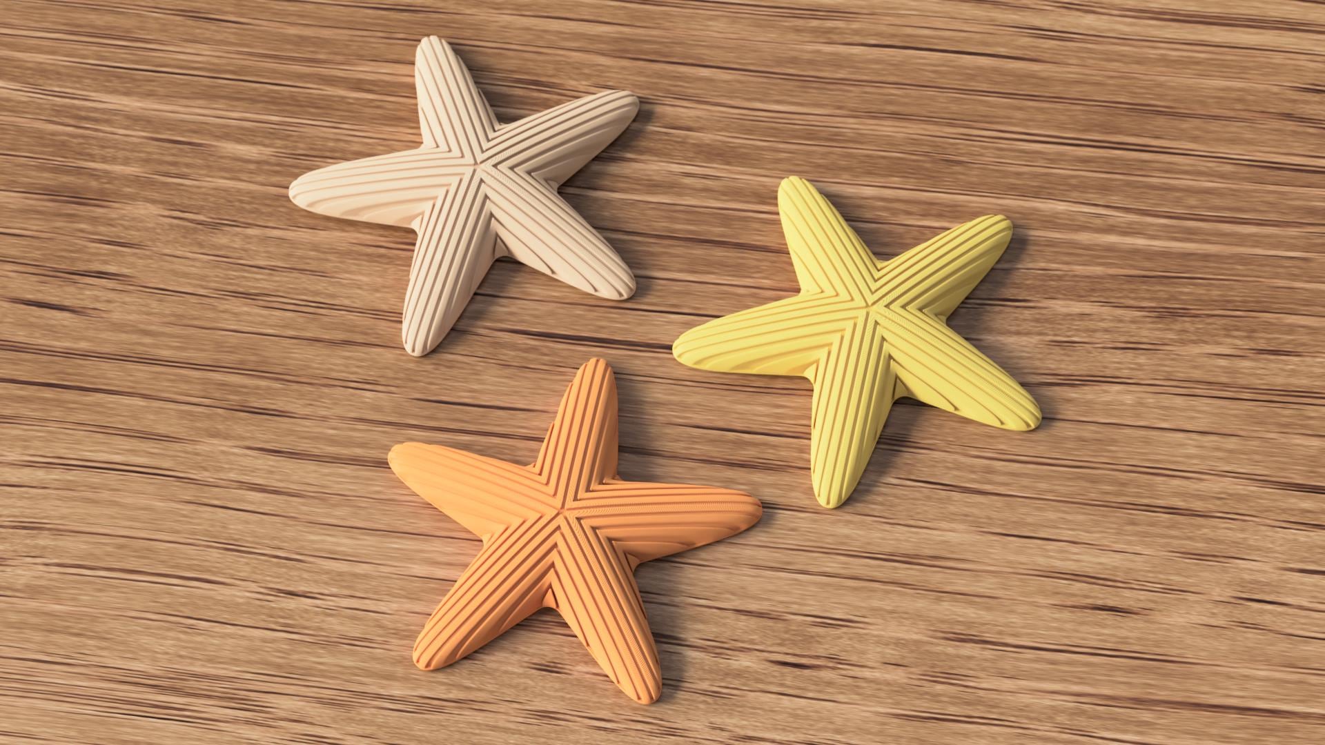 Japandi Starfish Ornament, Minimalist Coastal Shelf Decor, 3D Printed Sea Star Figurine