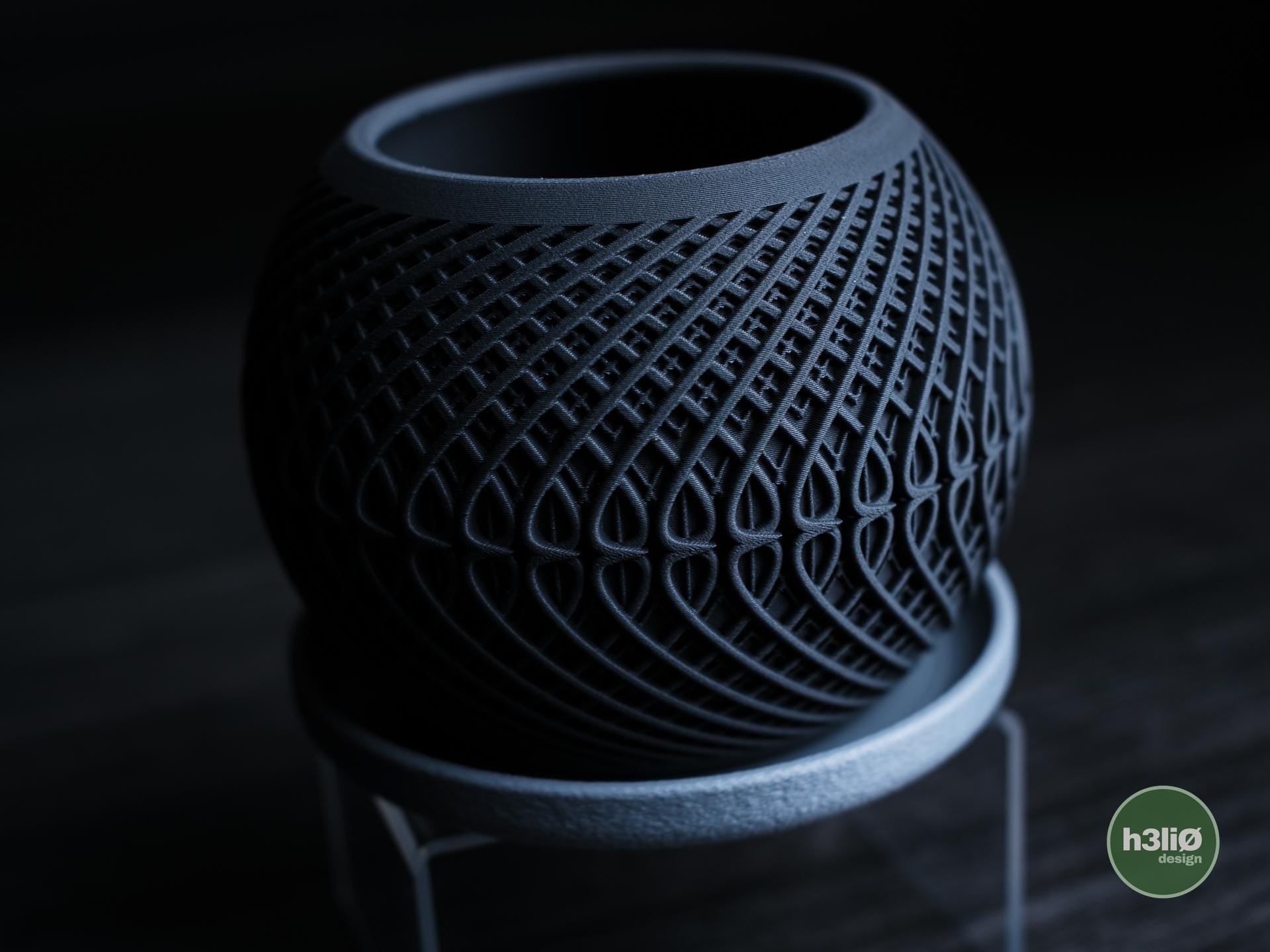 Kinetic Geometric Planter with Drip Tray, 3D Printed Modern Home Decor