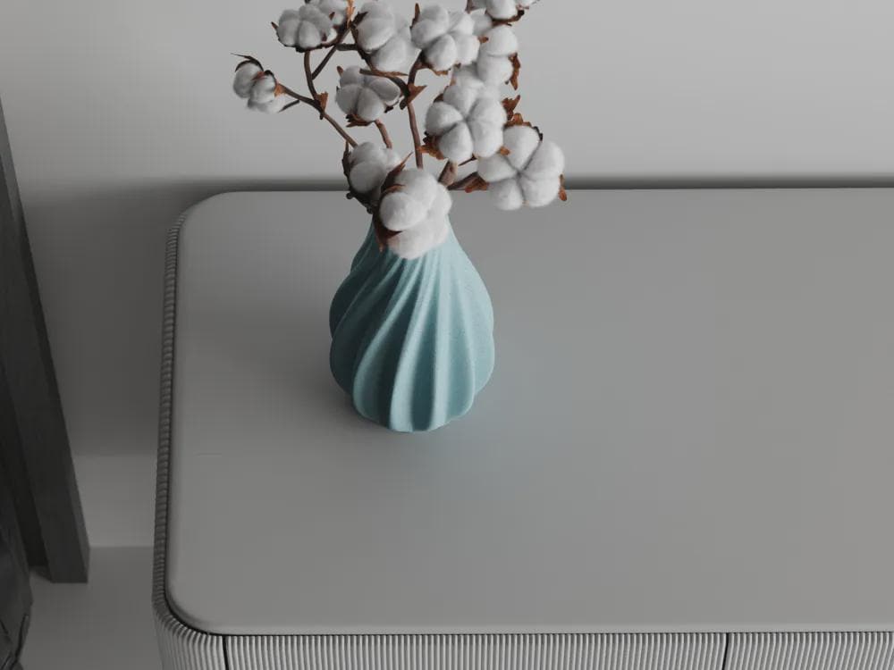 Minimalist 3D Printed Vase, Decorative Flower Vase, Scandinavian Home Decor