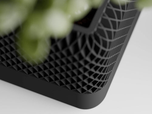 3D Printed Succulent Planter, Geometric Gyroid Mesh Pot, Minimalist Indoor Cactus Vase, Square PLA Plant Pot, Housewarming Gift