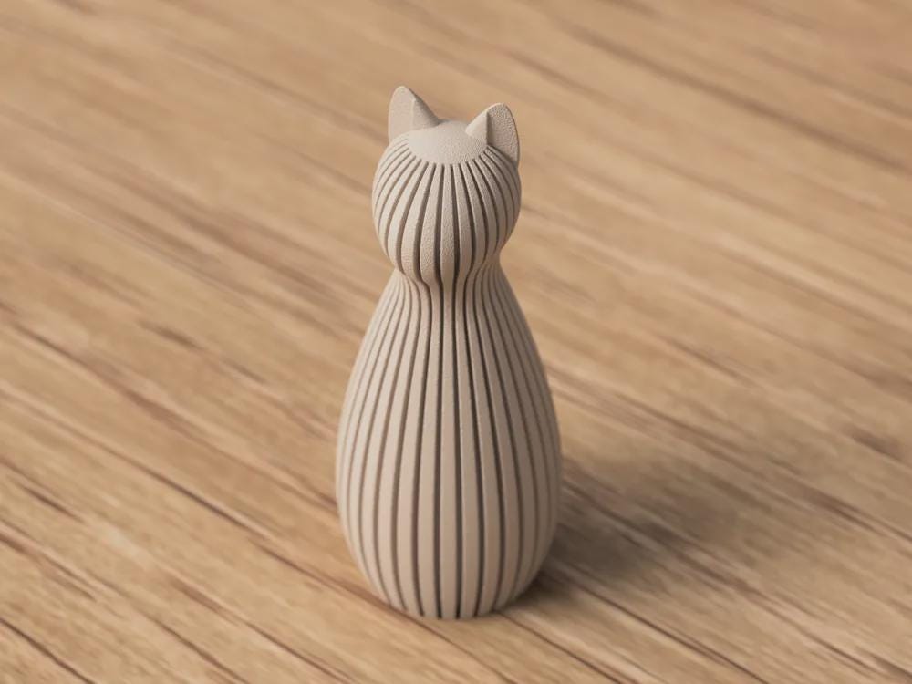 Ribbed Family Sculpture: Modern Minimalist Statue