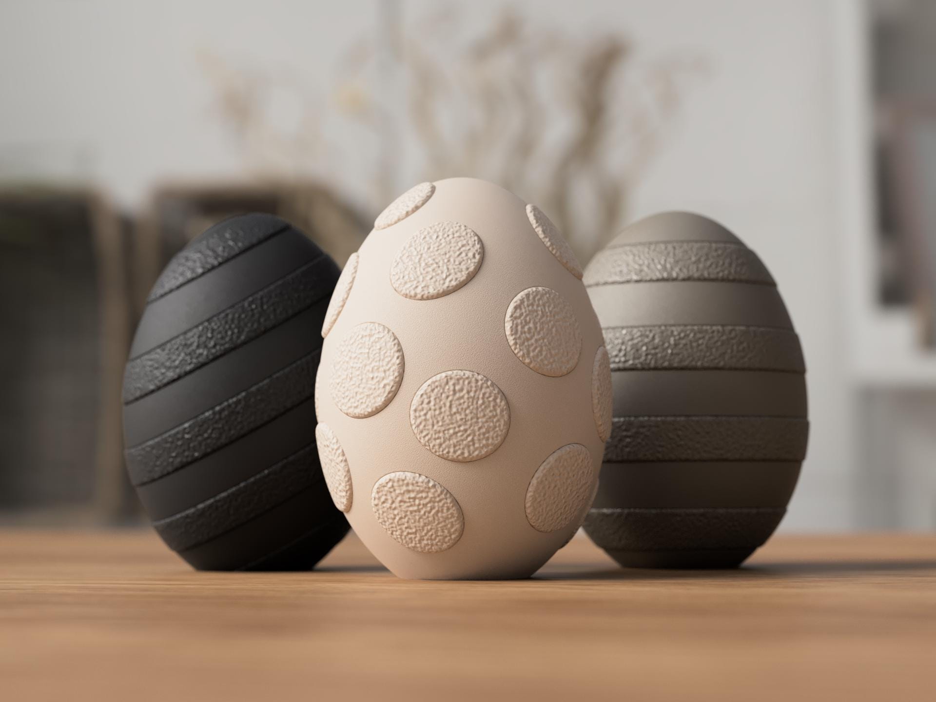Textured Scandinavian Spring Decor | 3D Printed Easter Egg