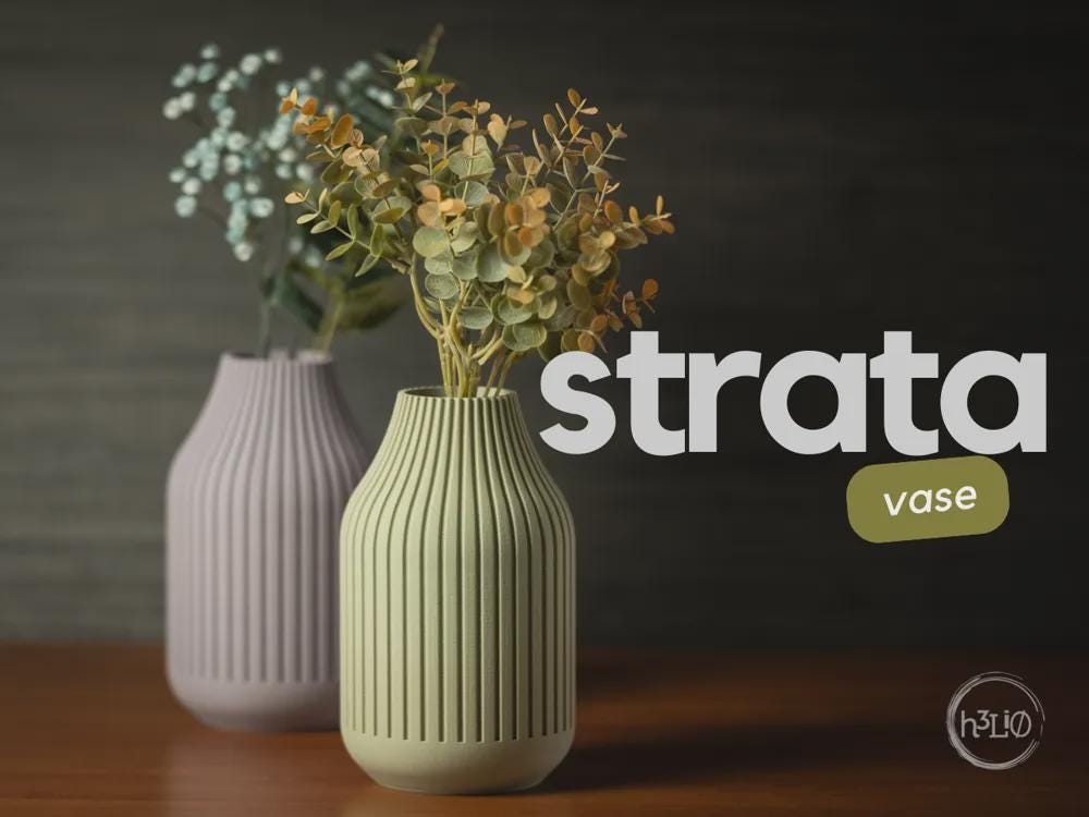 Strata Ribbed Vase | Decorative Flower Decor