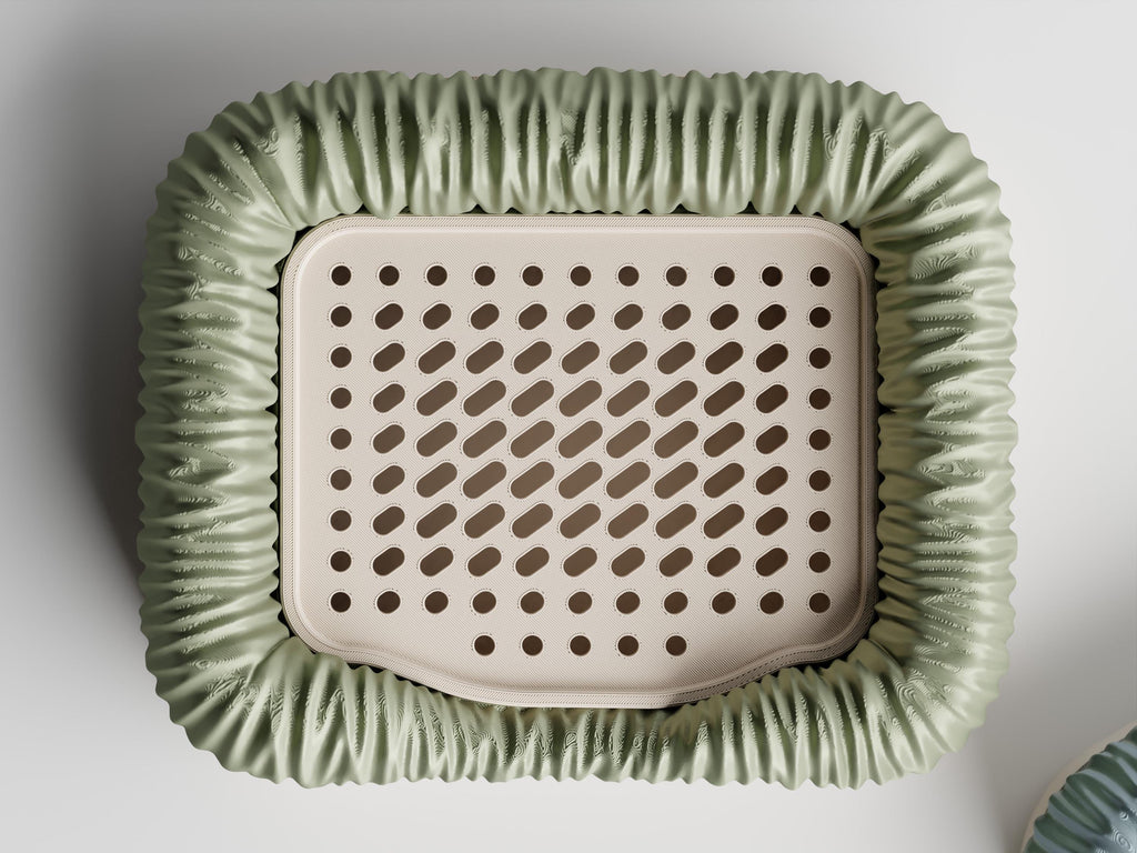 Modern Soap Dish, Sculpted Fold Soap Tray, Wavy Drainage Holder, Organic Style Bathroom Accessory