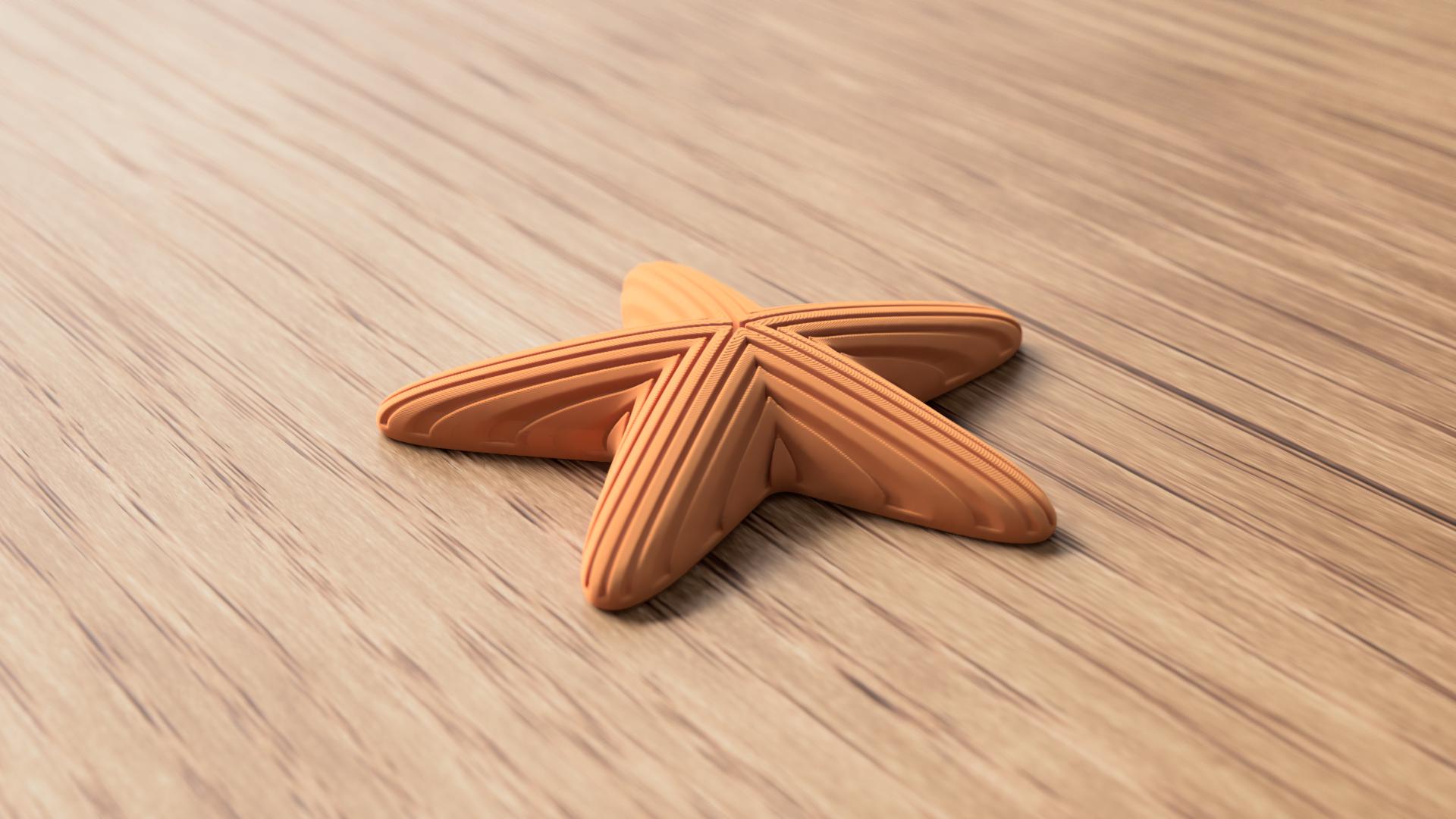 Japandi Starfish Ornament, Minimalist Coastal Shelf Decor, 3D Printed Sea Star Figurine